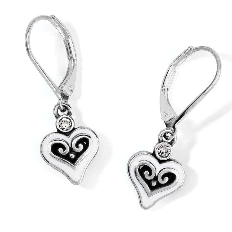 Alcazar Blanc Heart Leverback Earrings