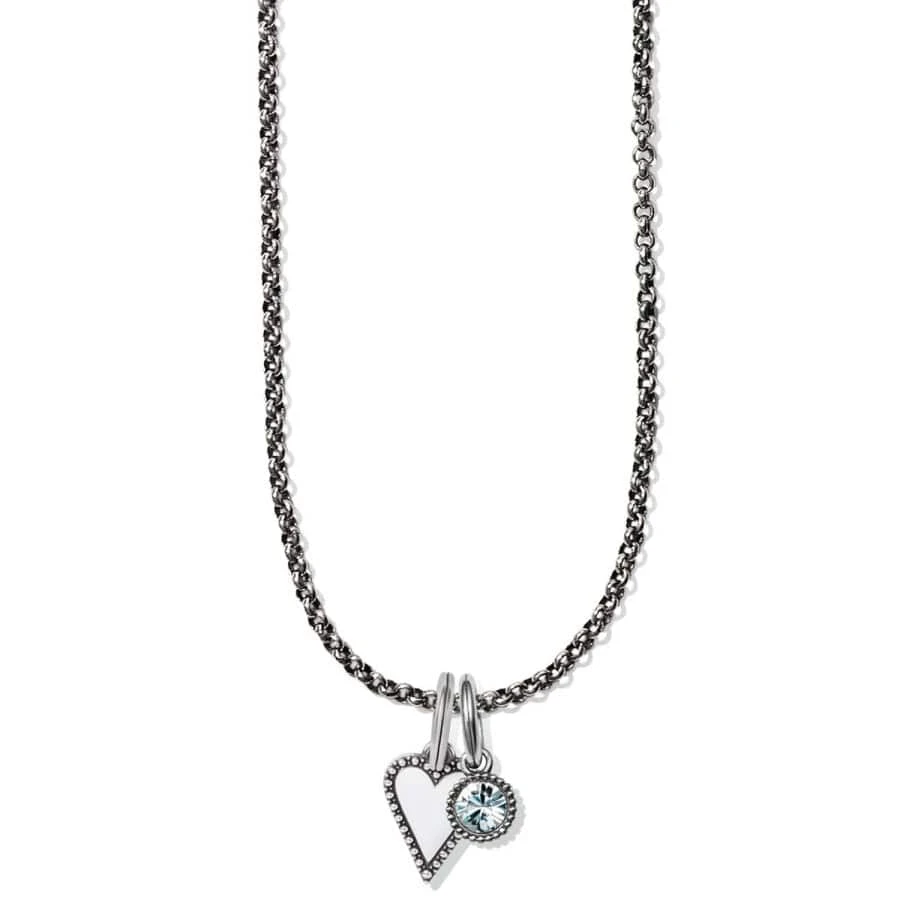 Dazzling Love White Heart Charm Necklace