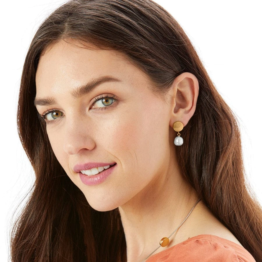 Mediterranean Pearl Post Drop Earrings - Image 3