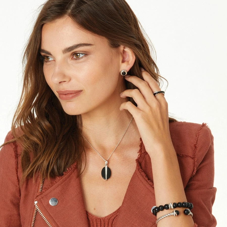 Neptune's Rings Oval Black Agate Reversible Short Necklace - Image 4